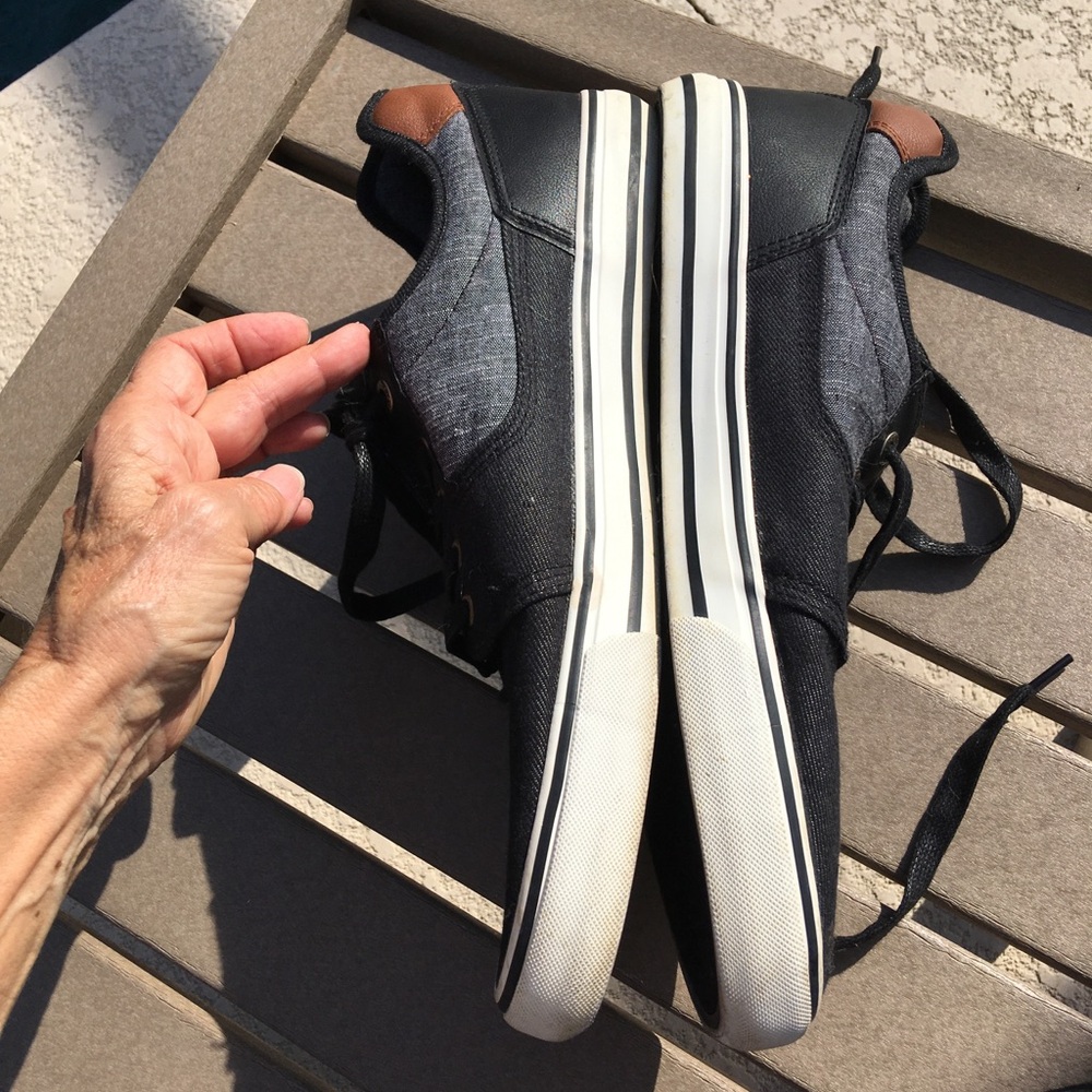 Levi Strauss & Co. Black Gray Tan Low-Top Casual Sneakers SZ 13 Preppy - Picture 8 of 9